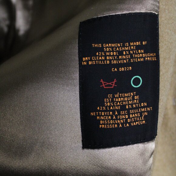 Aquascutum SZ 44R Cashmere & Wool Tan Overcoat - Picture 5 of 16